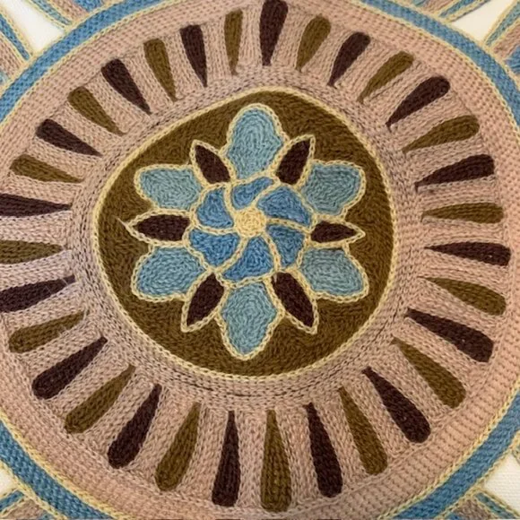 Farmhouse/Boho Cotton Embroidered Pillow Covers 18x18 - Picture 2 of 6